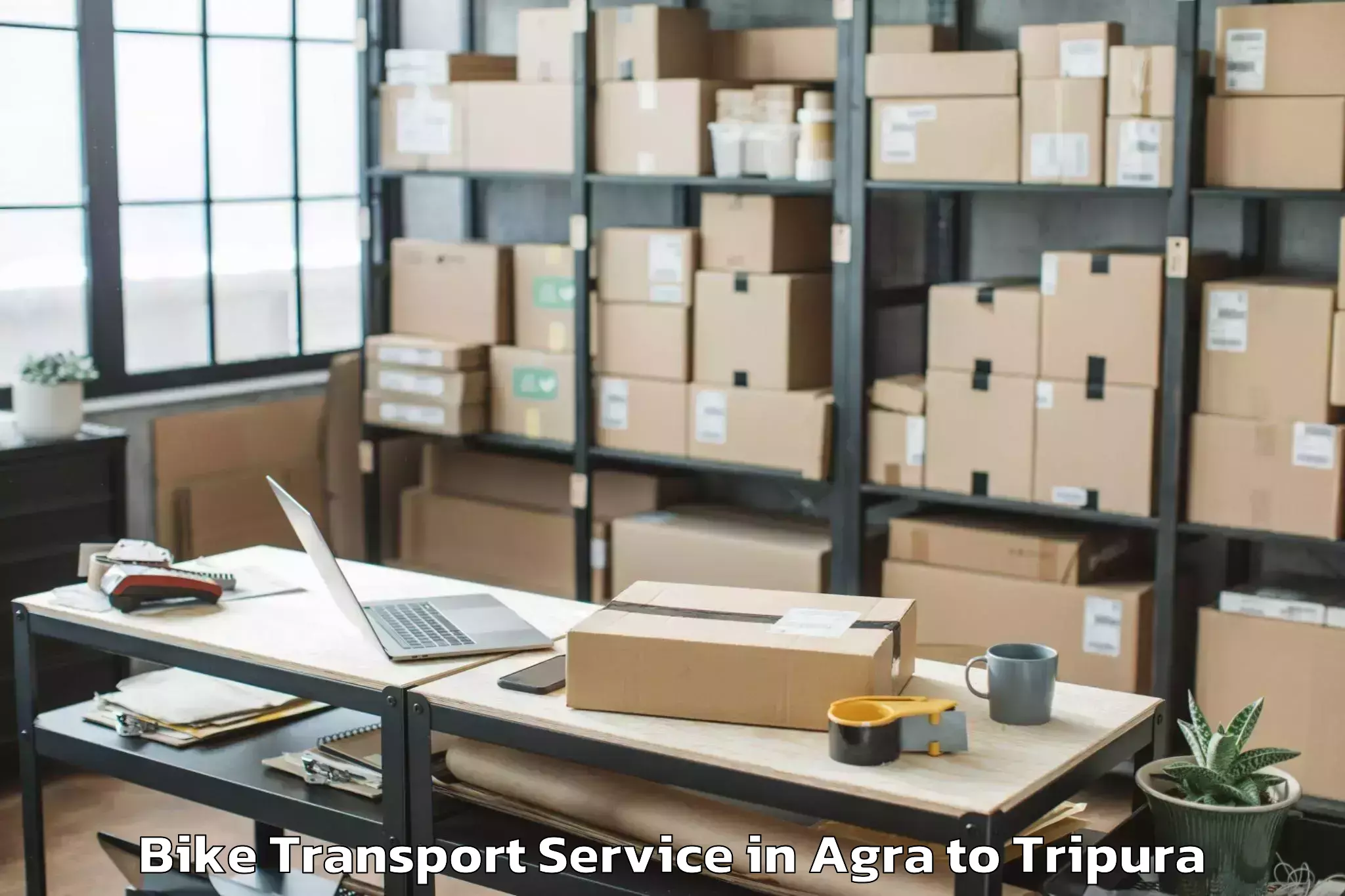 Book Your Agra to Agartala Airport Ixa Bike Transport Today